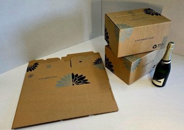 Díjnyertes pezsgőcsomagolás hullámkartonból