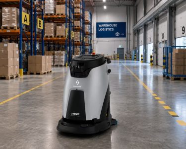 takarító robot egy szálloda padlóját takarítja